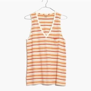 Madewell Whisper Cotton V Neck Stripe Tank